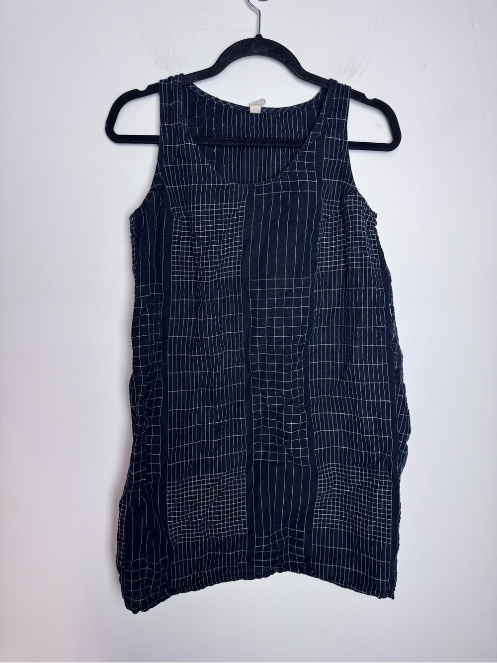 Mociun Linen grid tank dress